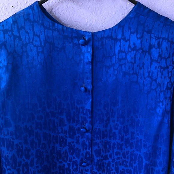 Vintage R&K Silks Royal Blue Tunic - Size 10 - Picture 2 of 3